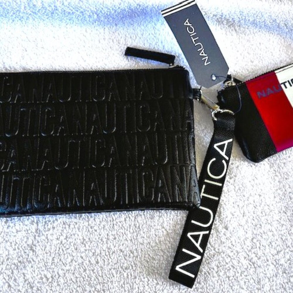 Nautica 3 piece set: wallet, wrist strap and small change wallet NWT